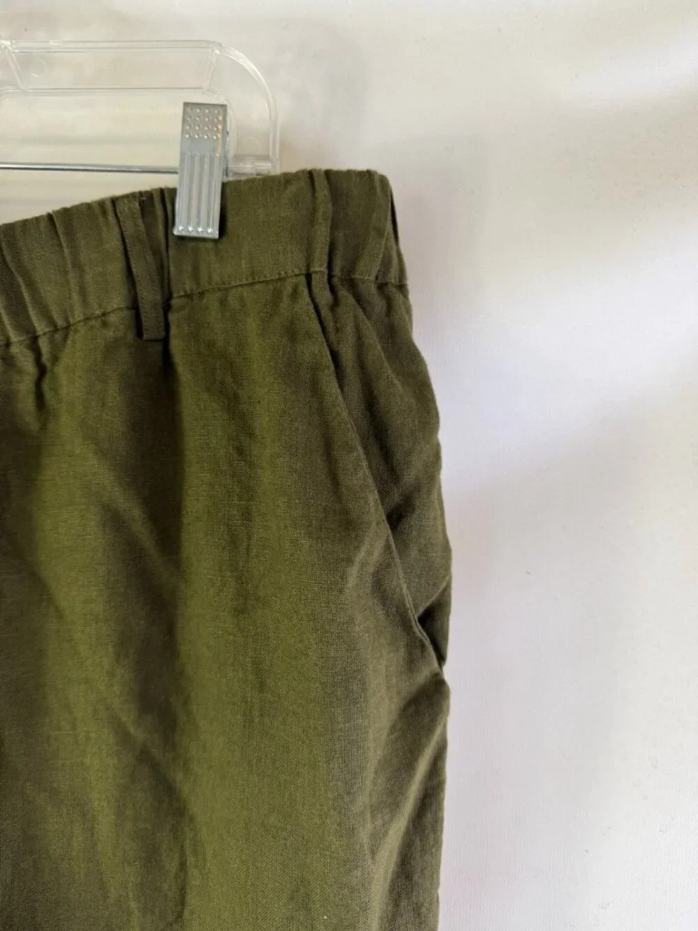 Quince Linen Pants Pull On Green Gauzy Flowy Capsule Beach